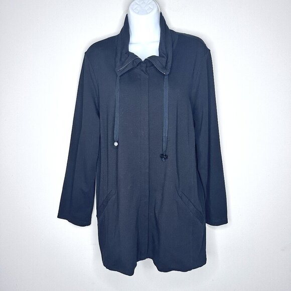 Eileen Fisher Zip Front Light Weight Jacket in Black - Size Large - Picture 1 of 13
